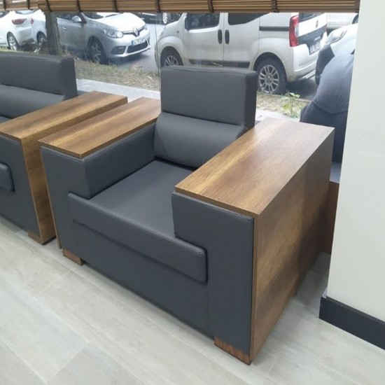 Hermes Tekli Kanepe Ahşap Kollu