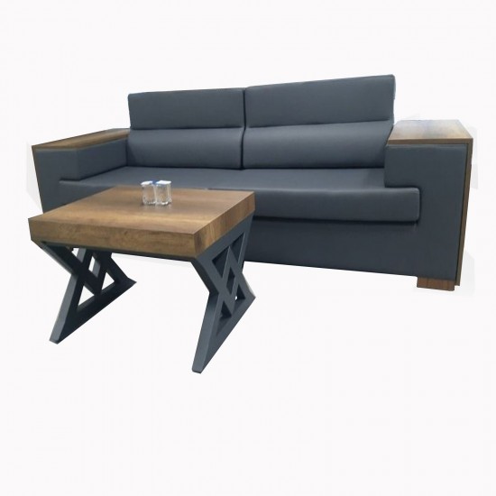 Hermes Üçlü Kanepe Ahşap Kollu